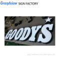 Exterior store signboard channel letters resin logo sign